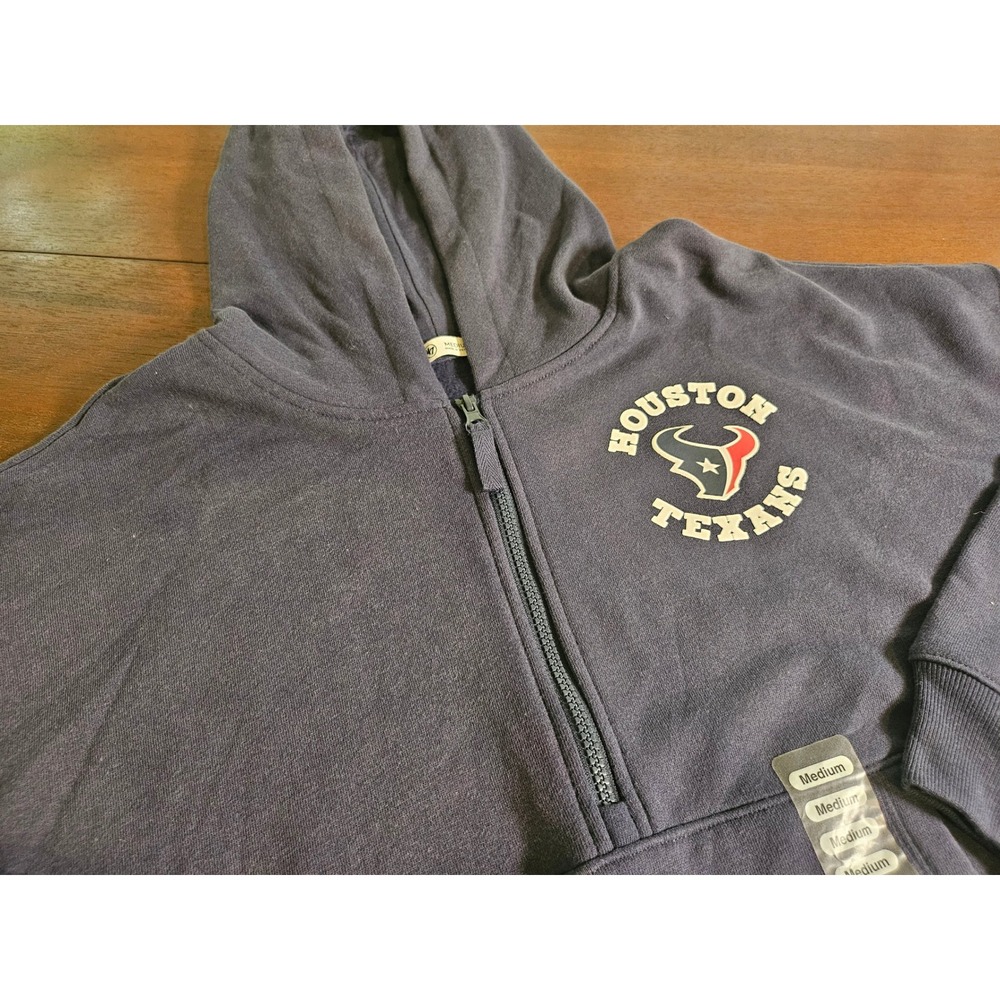 '47 Brand Houston Texans Hoodie Mens Medium Navy Blue Full Zip NFL Fleece